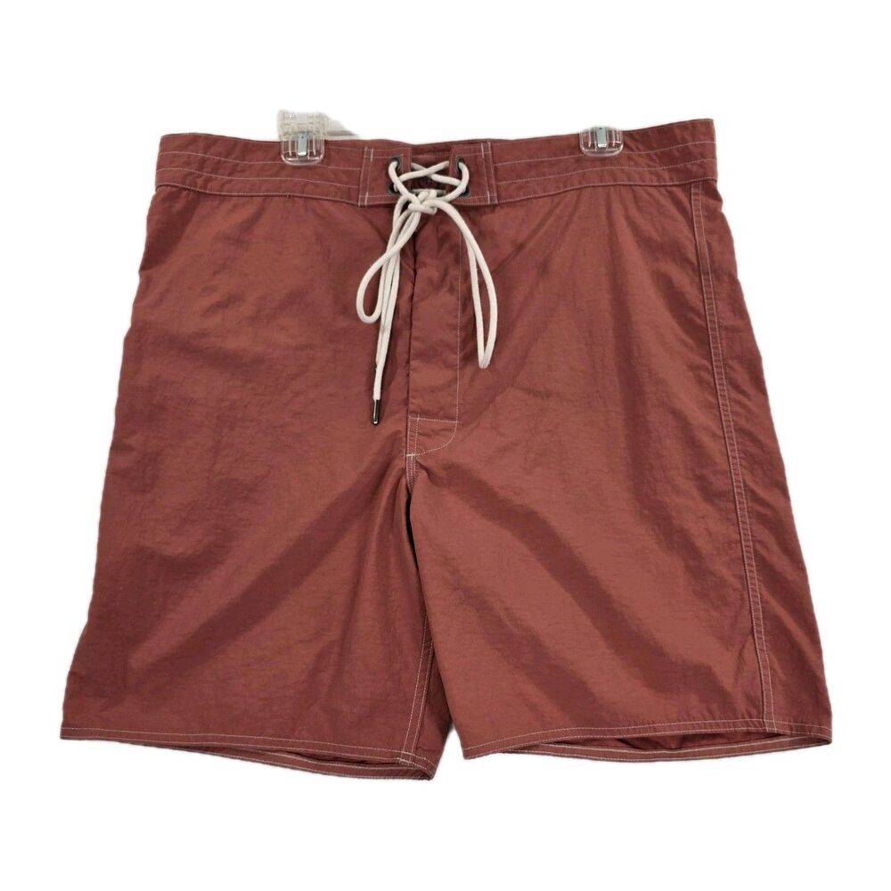 RRL Double RL & Company Board Shorts Mens 38 Coral Nylon Swim Trunks Quick Dry